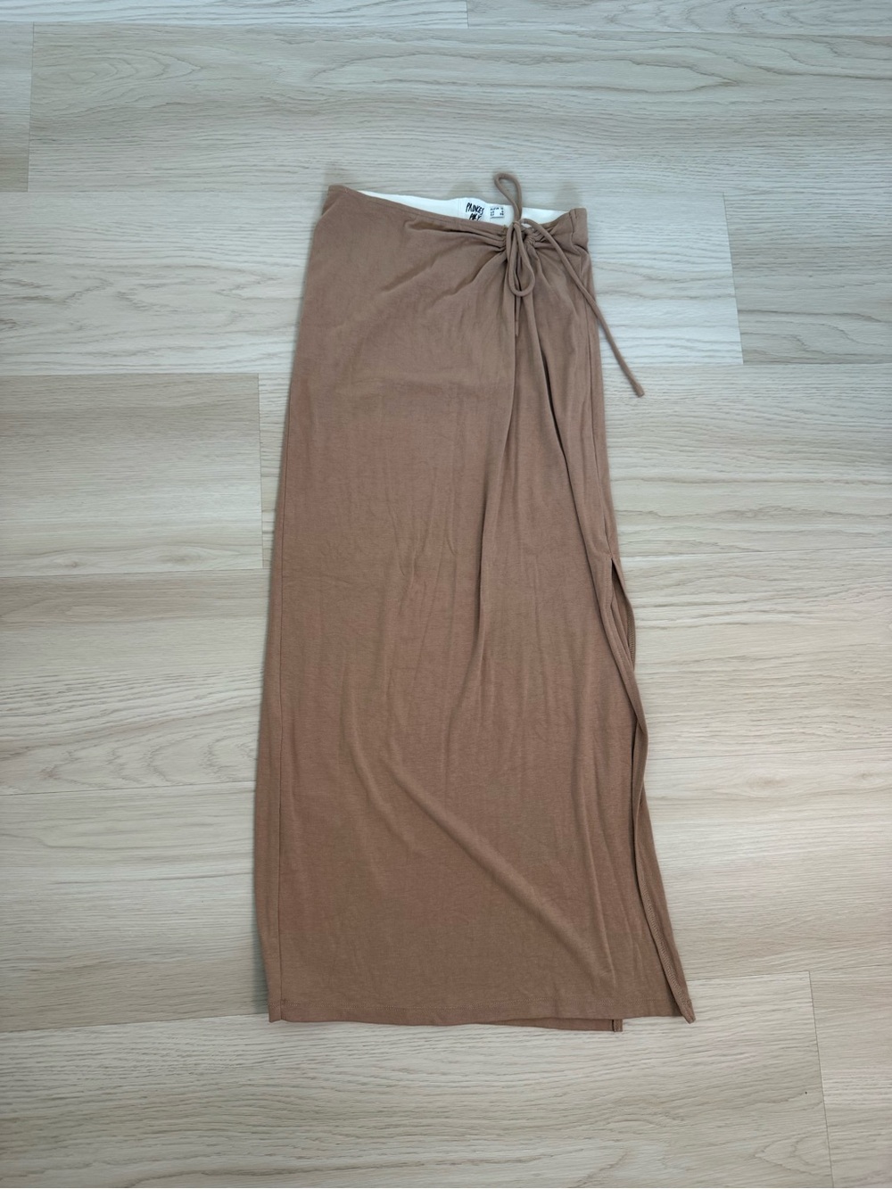 Princess Polly Camel Brown Wrap Maxi Skirt with Side Tie